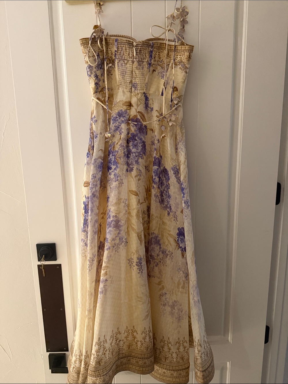 Zimmermann Cream and Lavender Floral Corset Midi Dress SIZE 1 - Picture 2 of 7
